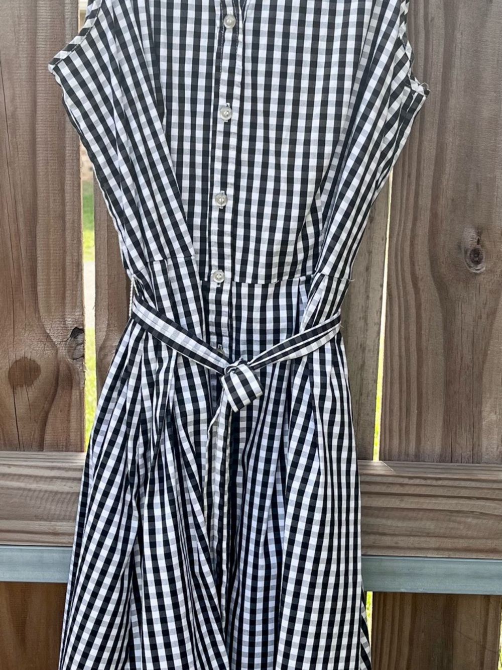 Charter Club Black and White Gingham Button-Up Shirt Size 10